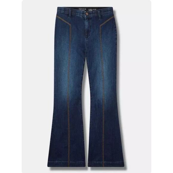 Torrid Sky High Line Flare Super Soft Jean Blue Womens Size 20T - Picture 1 of 16
